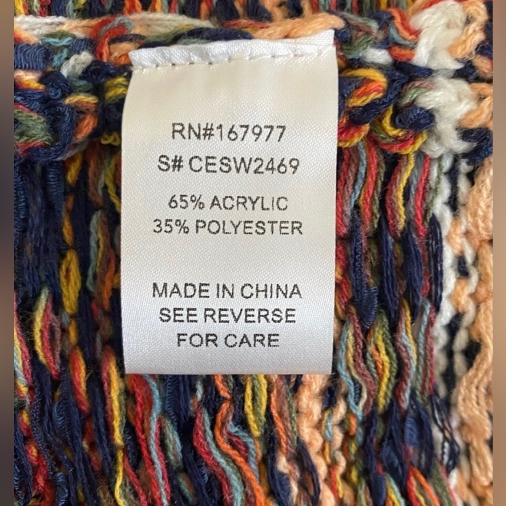 Adora Longline Multi Color Boho Open Cardigan. Fr… - image 4